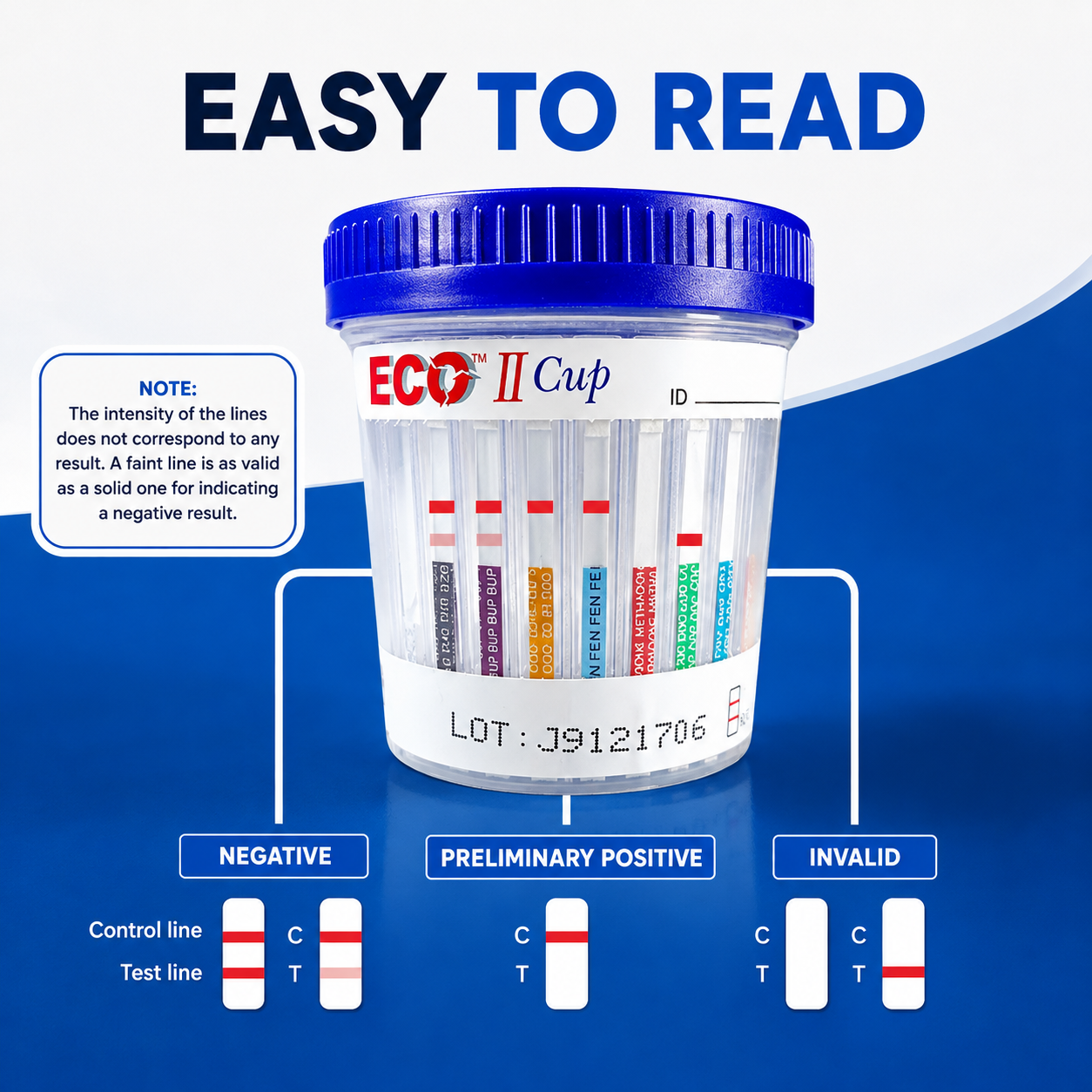 ECO II 14-Panel Drug Test Cup w/AD