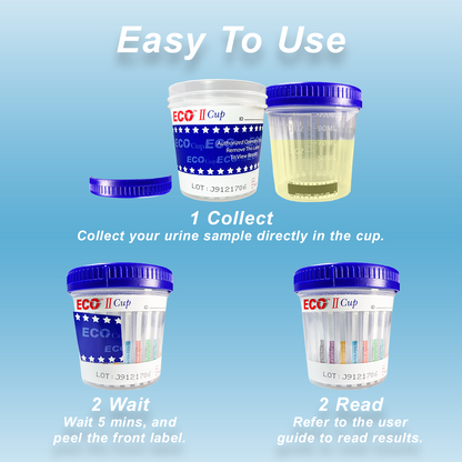 ECO ll Cup Urine Drug Test Kit 5 panel - AMP/COC/mAMP/OPI/THC ECOII-254